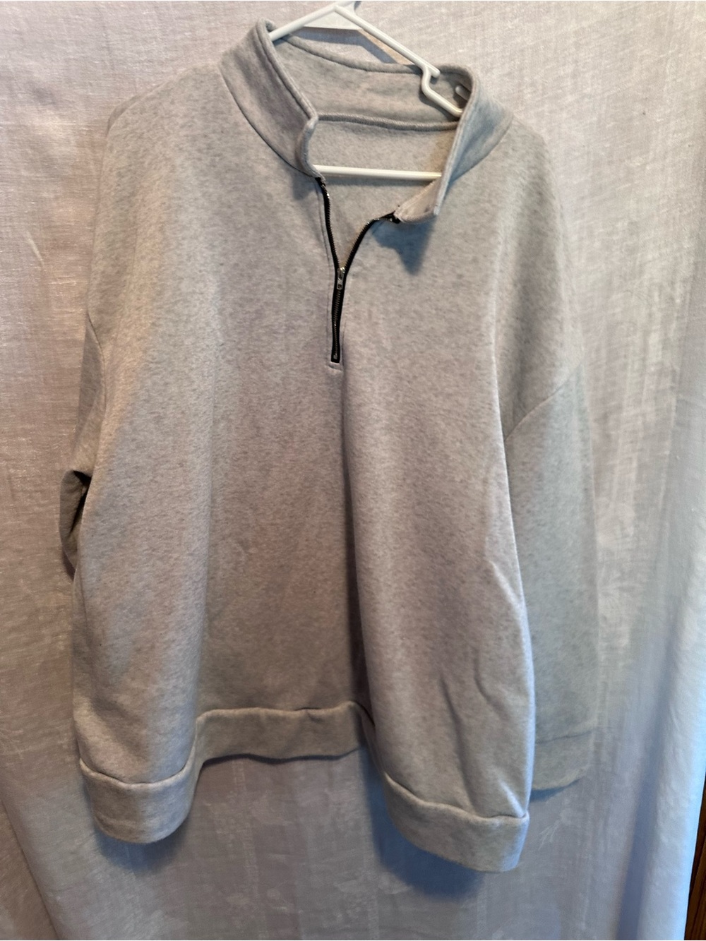 Light Gray Half-Zip Pullover Sweater